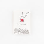 YOU WON MY HEART Pin Letterpress Karte