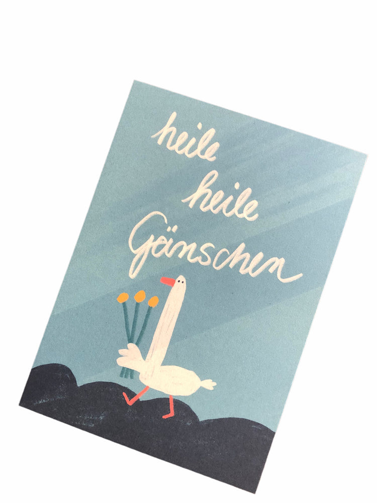 Heile heile Gänschen Postkarte von SLINGA ILLUSTRATION