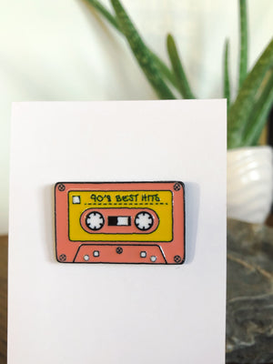 Kasette 90er Musik Tape Emaille Pin