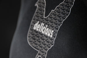 Chlorhuhn T-Shirt mit Huhn ttip shirt in Grau / Weiss FAIRWEAR - BIO - GOTS für Männer in Schwarz mit Print aus Flock