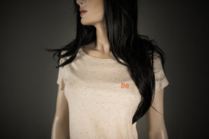 no Print bio Shirt für Frauen Damen t-Shirt mit tollem Muster aus Biobaumwolle oranger no print druck Farbe mandarine mit pünktchen