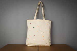 Stabile Einkaufstasche in beige mit flauschigen Früchten super fürs Shopping - schicke Tasche für den Frühling Bio Jutebeutel Beutel