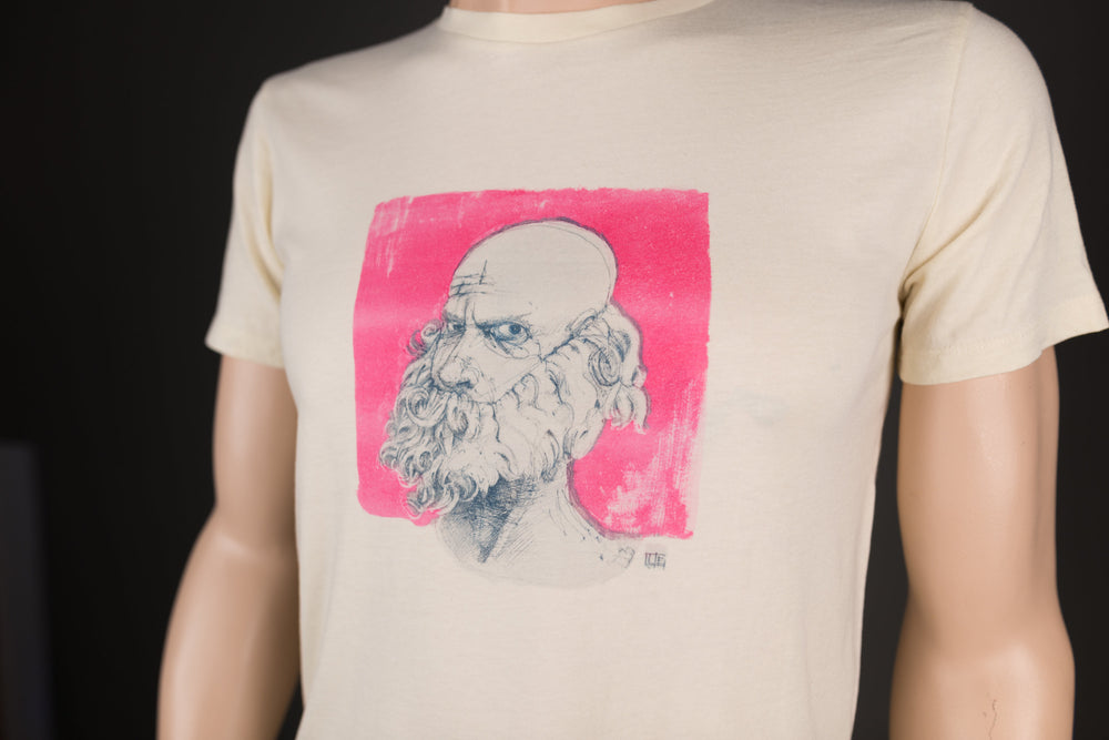 Kunst T-Shirt Bärtiger Mann Portrait  BIO Shirt für Männer - Bart Tshirt belichtetes Motiv, absolutes Unikat, naaknaak Art Collection #1