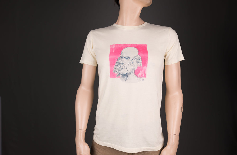 Kunst T-Shirt Bärtiger Mann Portrait  BIO Shirt für Männer - Bart Tshirt belichtetes Motiv, absolutes Unikat, naaknaak Art Collection #1