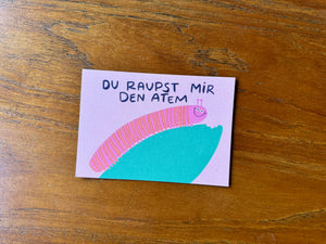 Raupe Postkarte von SLINGA ILLUSTRATION