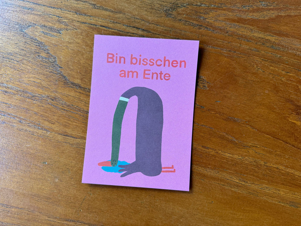 Ein bisschen am Ente Postkarte von SLINGA ILLUSTRATION