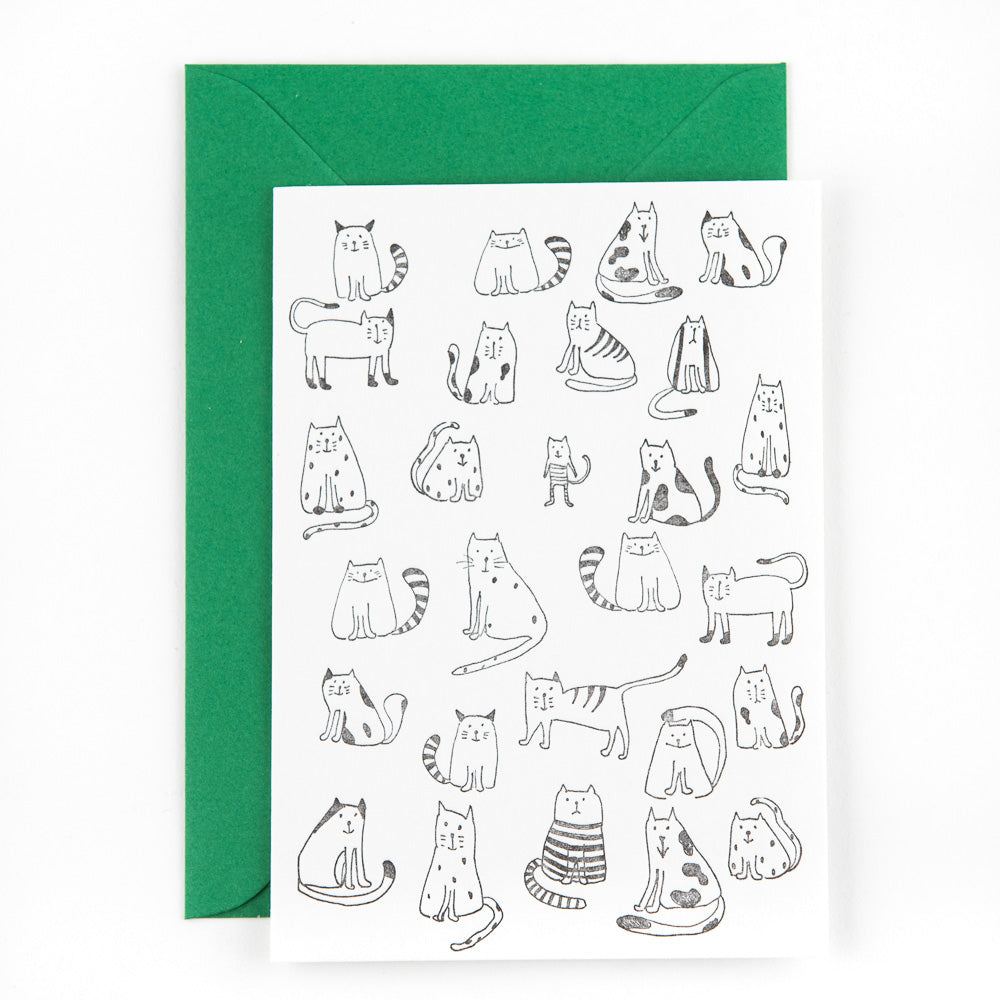 Little Cats Letterpress Postkarte