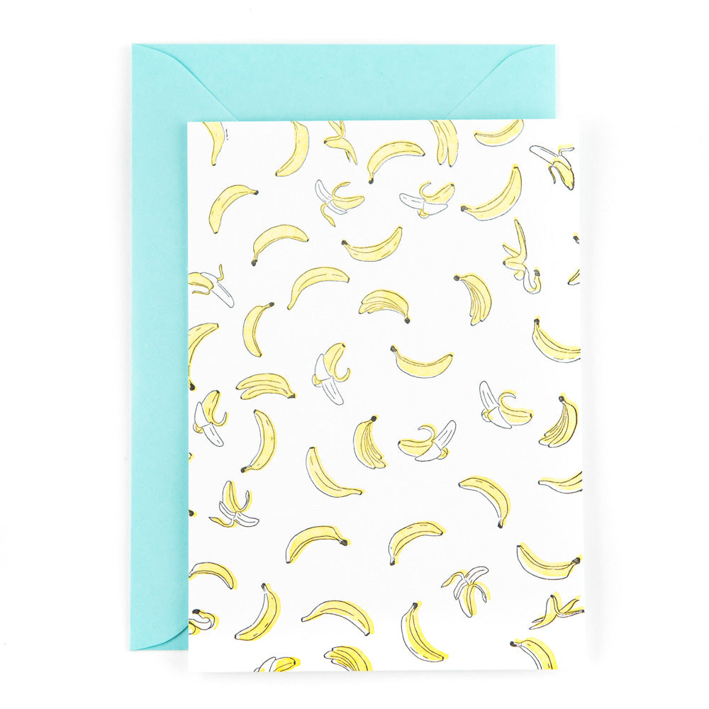 Banana Bananen Letterpress Postkarte