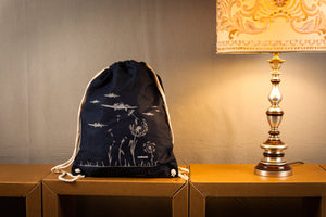 Pusteblume Turnbeutel / Rucksack mit Motiv in Grau - für&#39;s  Festival - als Einkaufstasche oder für den Sport als Gymsac