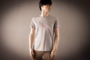 Radio T-Shirt für Herren / Unisex (rot-blauer Druck)
