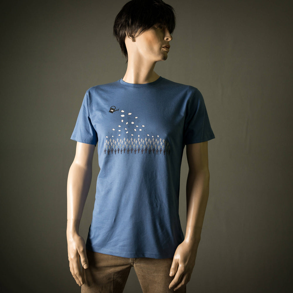 
                  
                    Gehirn T-Shirt Gehirnregen auf handy süchtige BIO Shirt für Männer in blau mit Motiv aus flock lustiges T-shirt Motiv für smartphone zombies
                  
                