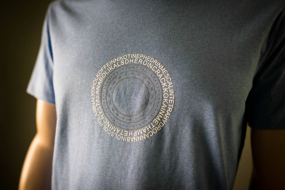 Drogenring T-Shirt für Herren / Unisex (grau - weisser Druck)