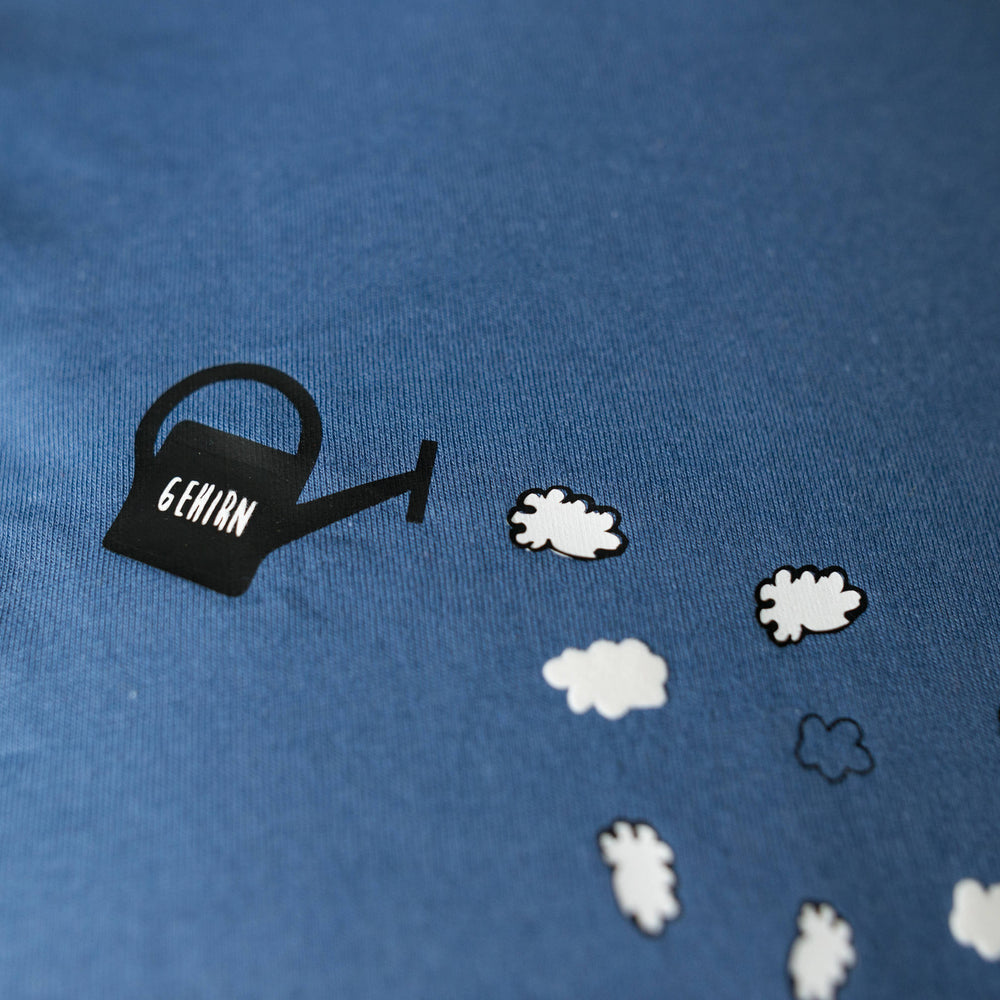 
                  
                    Gehirn T-Shirt Gehirnregen auf handy süchtige BIO Shirt für Männer in blau mit Motiv aus flock lustiges T-shirt Motiv für smartphone zombies
                  
                