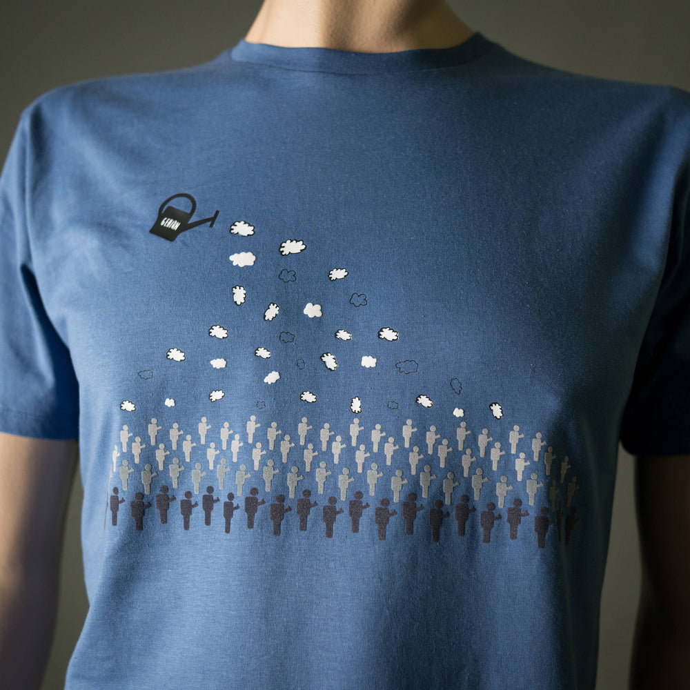 
                  
                    Gehirn T-Shirt Gehirnregen auf handy süchtige BIO Shirt für Männer in blau mit Motiv aus flock lustiges T-shirt Motiv für smartphone zombies
                  
                