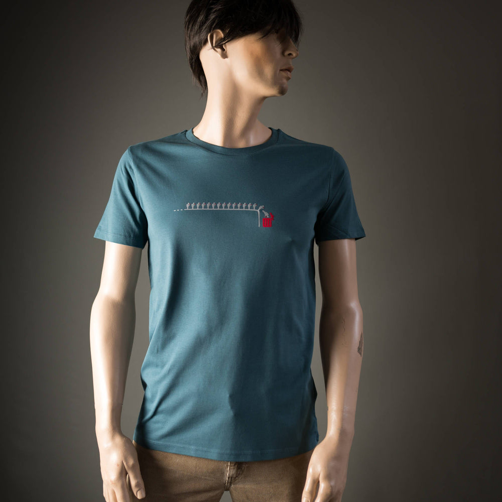 
                  
                    Männer T-Shirt Handy Lemminge  Bio Shirt petrol blau mit lustigem Druck Motiv aus Flock für smartphone süchtige   + weitere Farben
                  
                