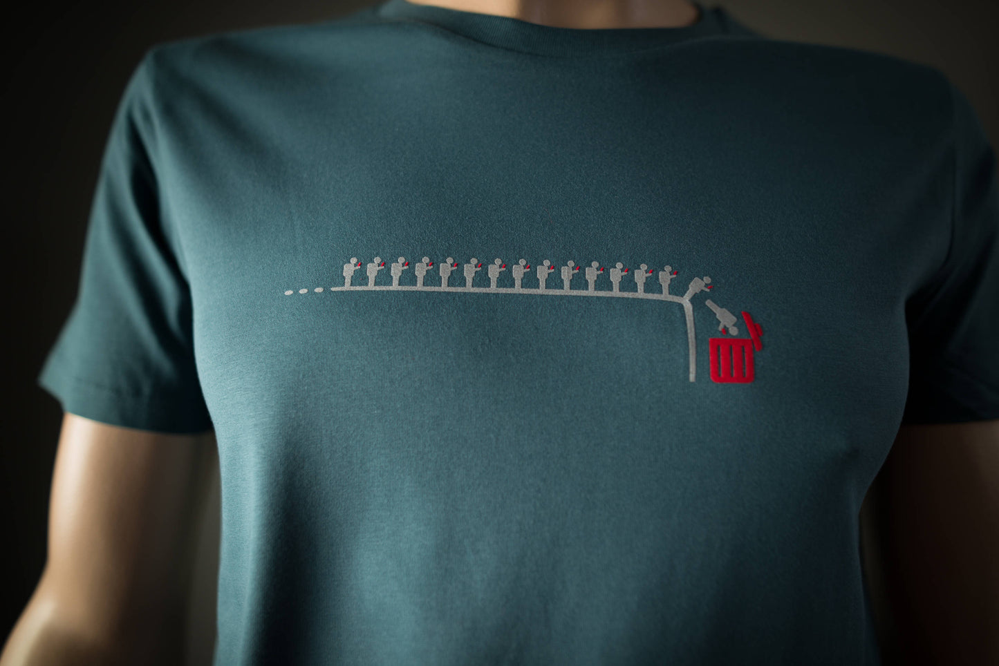 Männer T-Shirt Handy Lemminge  Bio Shirt petrol blau mit lustigem Druck Motiv aus Flock für smartphone süchtige   + weitere Farben