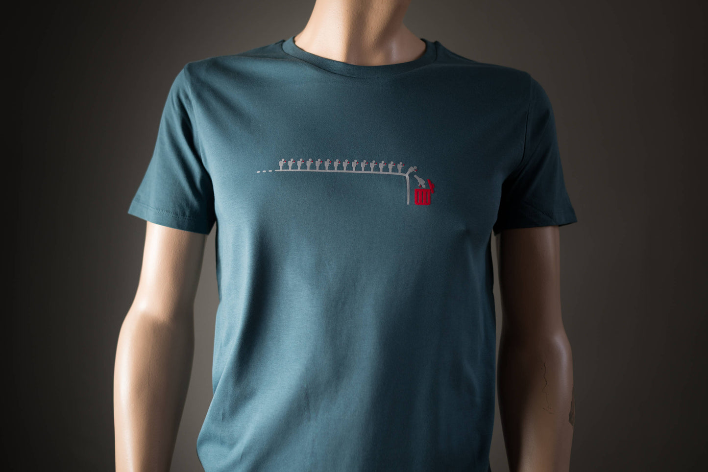 Männer T-Shirt Handy Lemminge  Bio Shirt petrol blau mit lustigem Druck Motiv aus Flock für smartphone süchtige   + weitere Farben