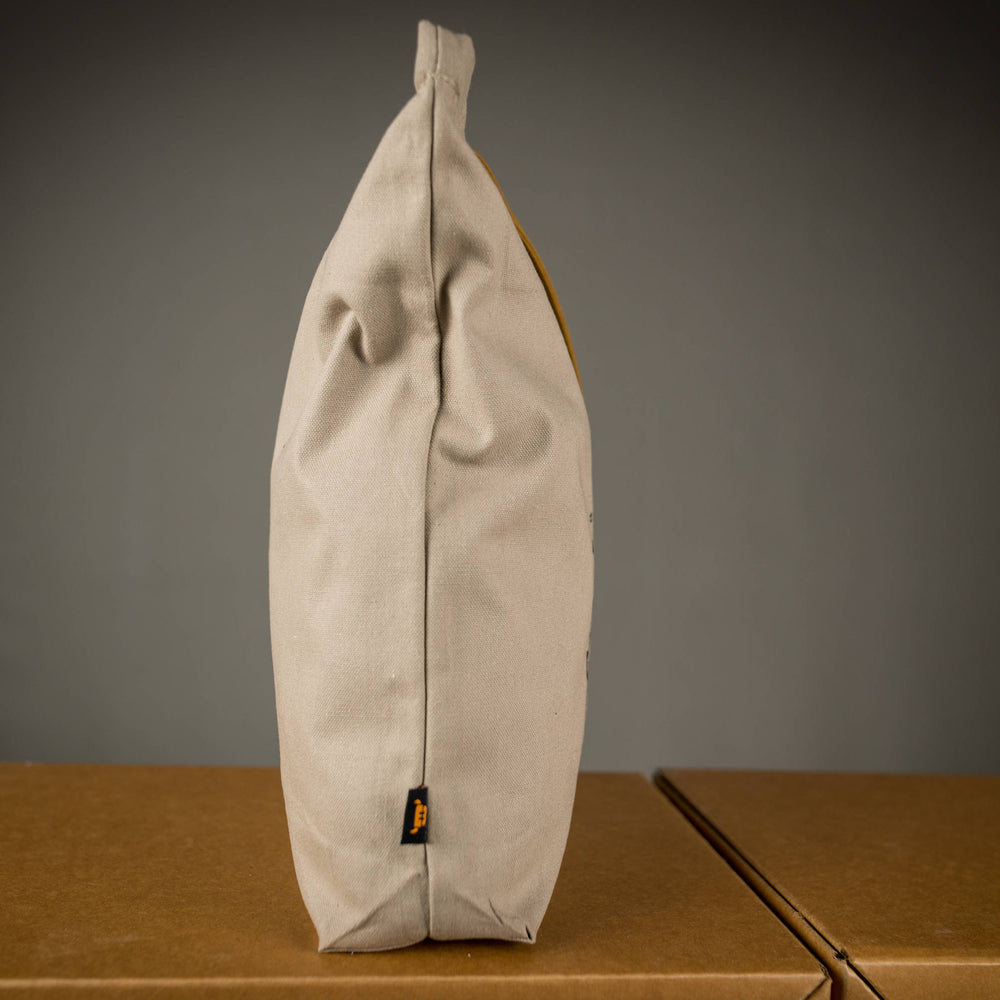 
                  
                    Stabile Einkaufstasche mit Reissverschluss, braune velour Leder Henkel, süsser Toaster mit Herzen Motiv flock Aufdruck, Jutebeutel Geschenk
                  
                