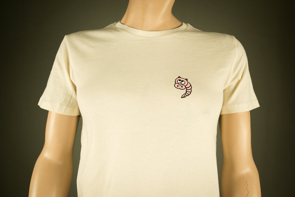 T-Shirt für Männer mit Schweineshrimp, Schwein lustiges Motiv Bio Shirt, Fair flauschiges Motiv aus Flock Shirtfarbe natur + weitere Farben