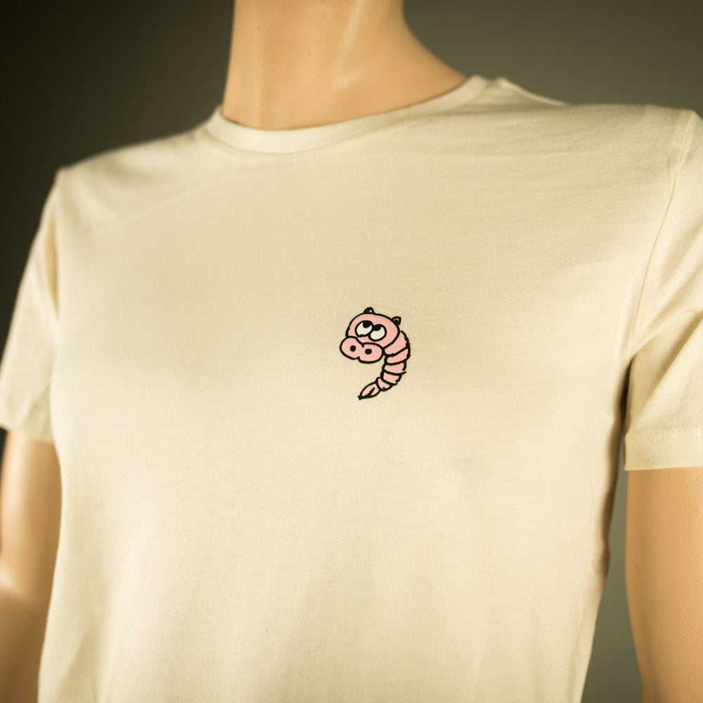 T-Shirt für Männer mit Schweineshrimp, Schwein lustiges Motiv Bio Shirt, Fair flauschiges Motiv aus Flock Shirtfarbe natur + weitere Farben