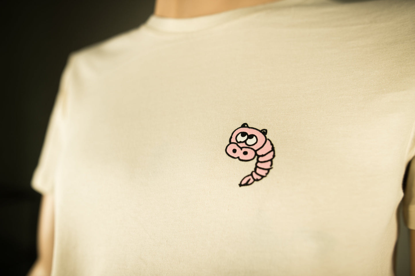 T-Shirt für Männer mit Schweineshrimp, Schwein lustiges Motiv Bio Shirt, Fair flauschiges Motiv aus Flock Shirtfarbe natur + weitere Farben