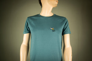 T-Shirt für Männer mit Biene oder Wespe, lustiges beste Freunde Motiv Bio Shirt, Motiv aus Flock Farbe petrol blau + weitere Farben