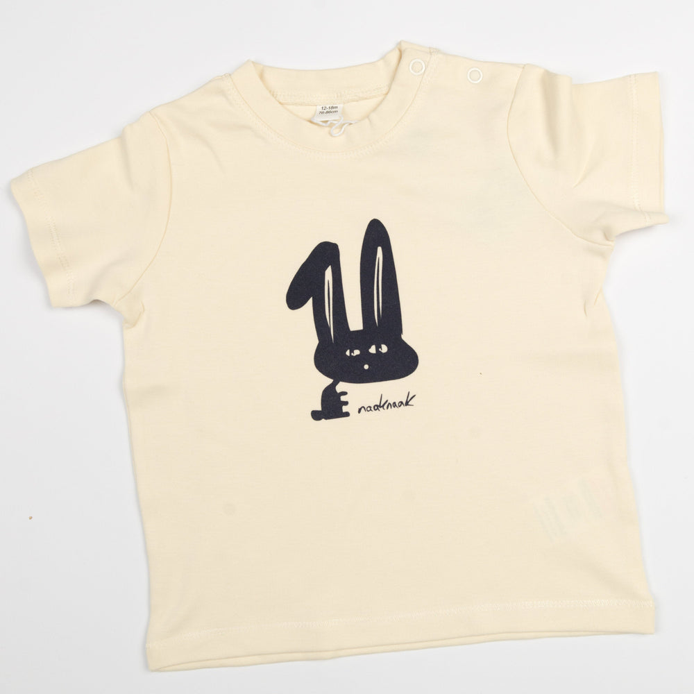 
            
                Load image into Gallery viewer, Baby T-Shirt aus Bio Baumwolle mit niedlichem Hasen Druck aus flauschigem Flock, unisex babykleidung, baby Geschenk geburt
            
        