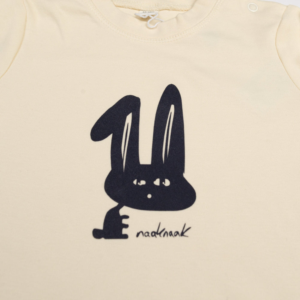 
                  
                    Baby T-Shirt aus Bio Baumwolle mit niedlichem Hasen Druck aus flauschigem Flock, unisex babykleidung, baby Geschenk geburt
                  
                
