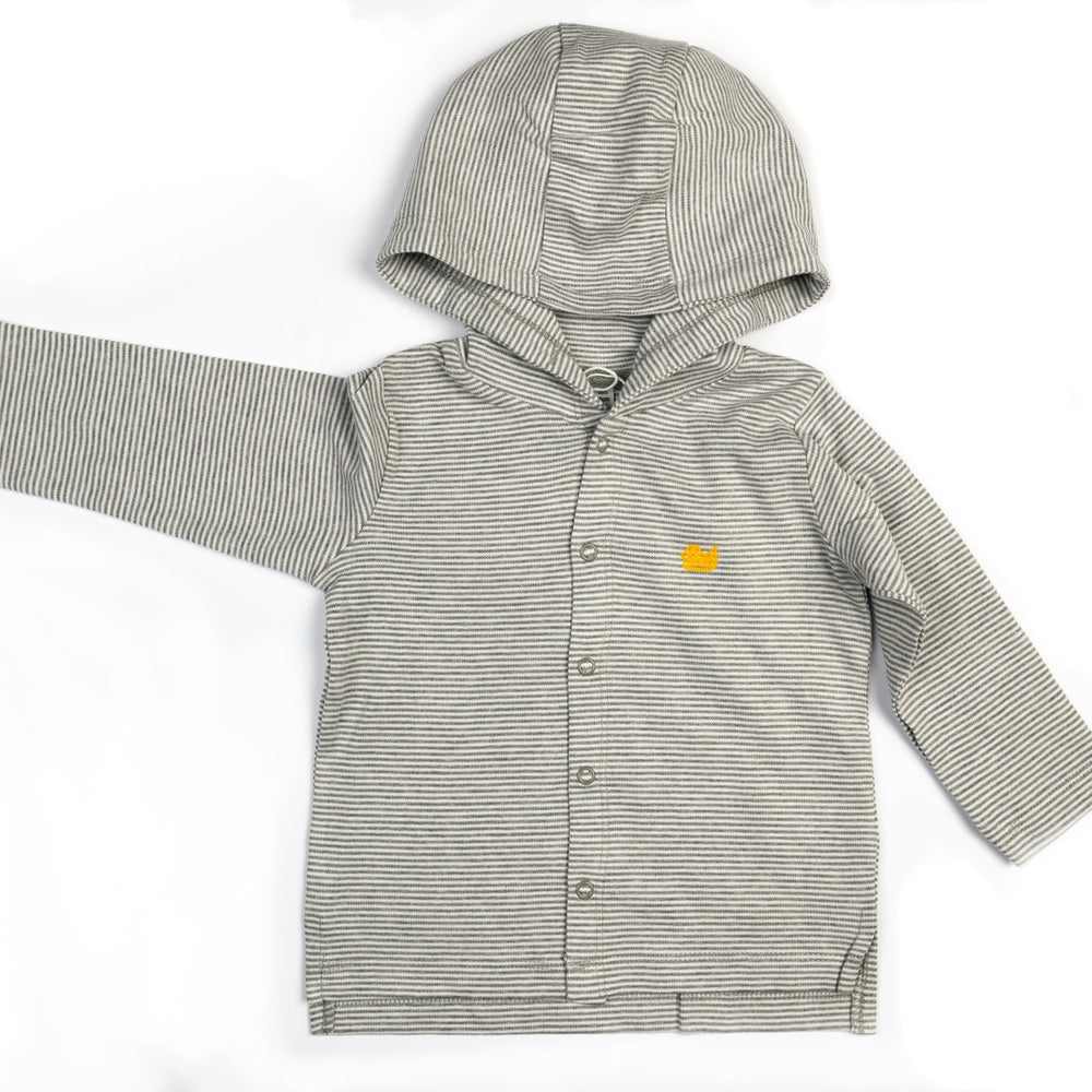 
                  
                    Baby Jacke aus Bio Baumwolle mit Enten Druck aus flauschigem Flock, unisex babykleidung, hoodie baby Geschenk Geburt, Sommer Jacke gestreift
                  
                