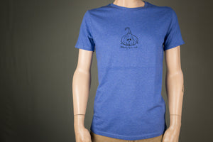 Knoblauch Shirt für Männer - Nobody loves me - Bio T-Shirt blau mit Zwiebel Motiv aus Flock Geschenk für Veganer, Köche  + weitere Farben