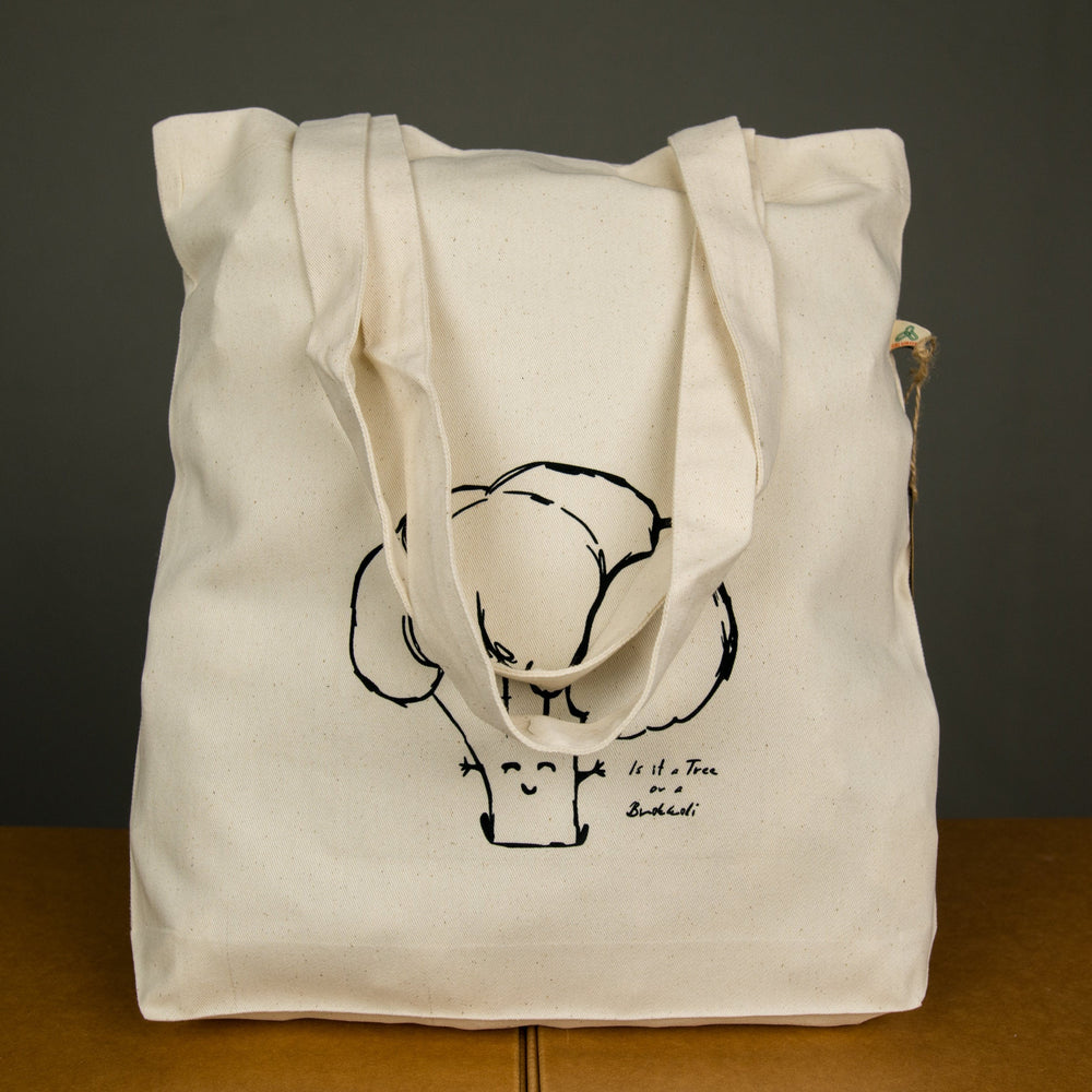 
                  
                    Einkaufstasche mit Brokkoli Aufdruck, Gemüse Jutebeutel für veganer Farbe natur beige Stoffbeutel aus Biobaumwolle, Tasche für den Einkauf
                  
                