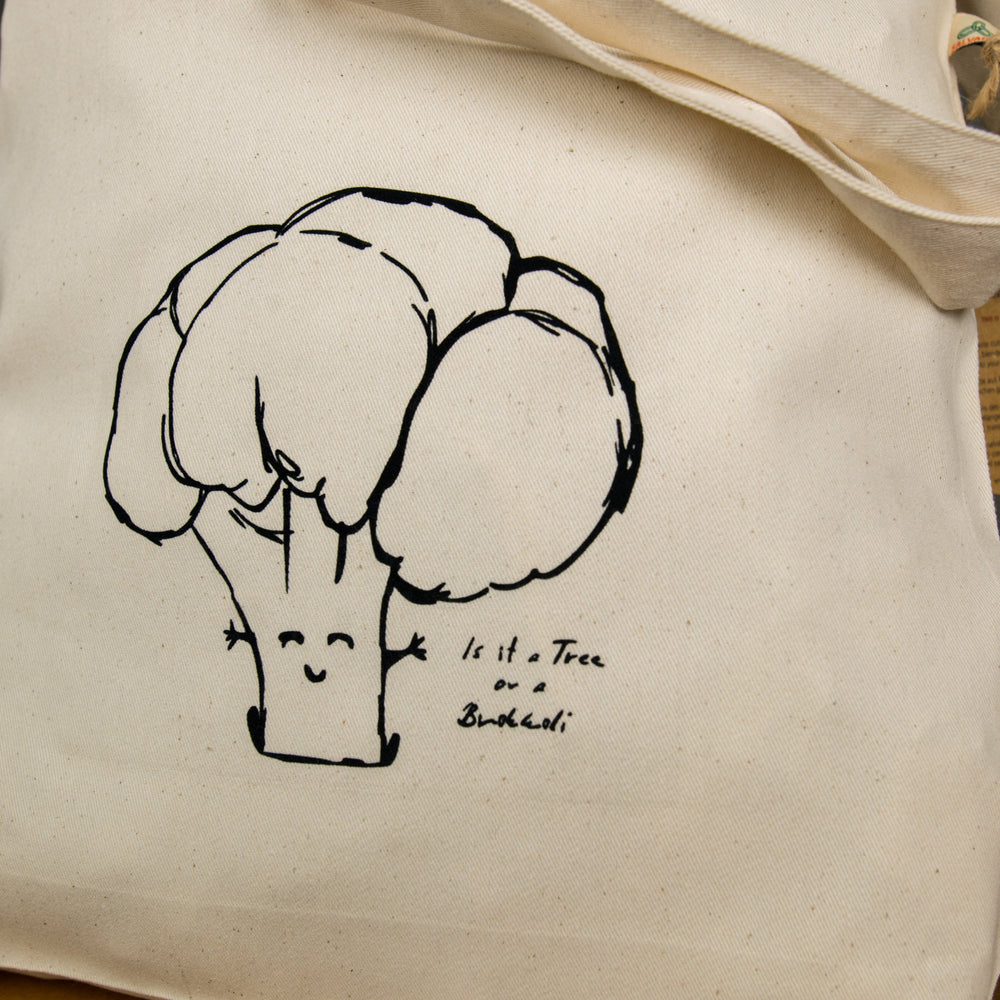 
                  
                    Einkaufstasche mit Brokkoli Aufdruck, Gemüse Jutebeutel für veganer Farbe natur beige Stoffbeutel aus Biobaumwolle, Tasche für den Einkauf
                  
                
