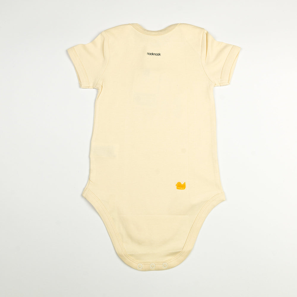 Baby Body aus Bio Baumwolle mit - Es ist ein Baby - Druck aus flauschigem Flock, unisex babykleidung, Strampler baby Geschenk Geburt, Natur