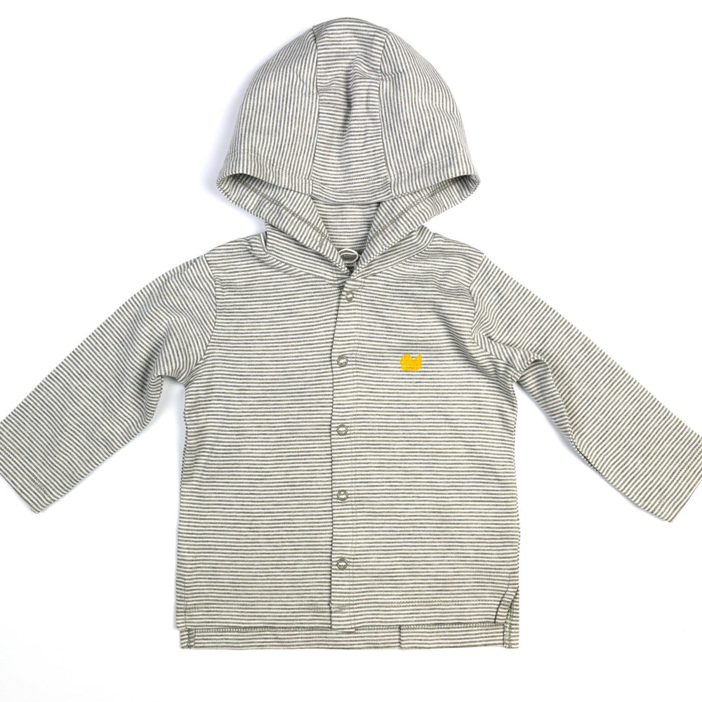 Baby Jacke aus Bio Baumwolle mit Enten Druck aus flauschigem Flock, unisex babykleidung, hoodie baby Geschenk Geburt, Sommer Jacke gestreift