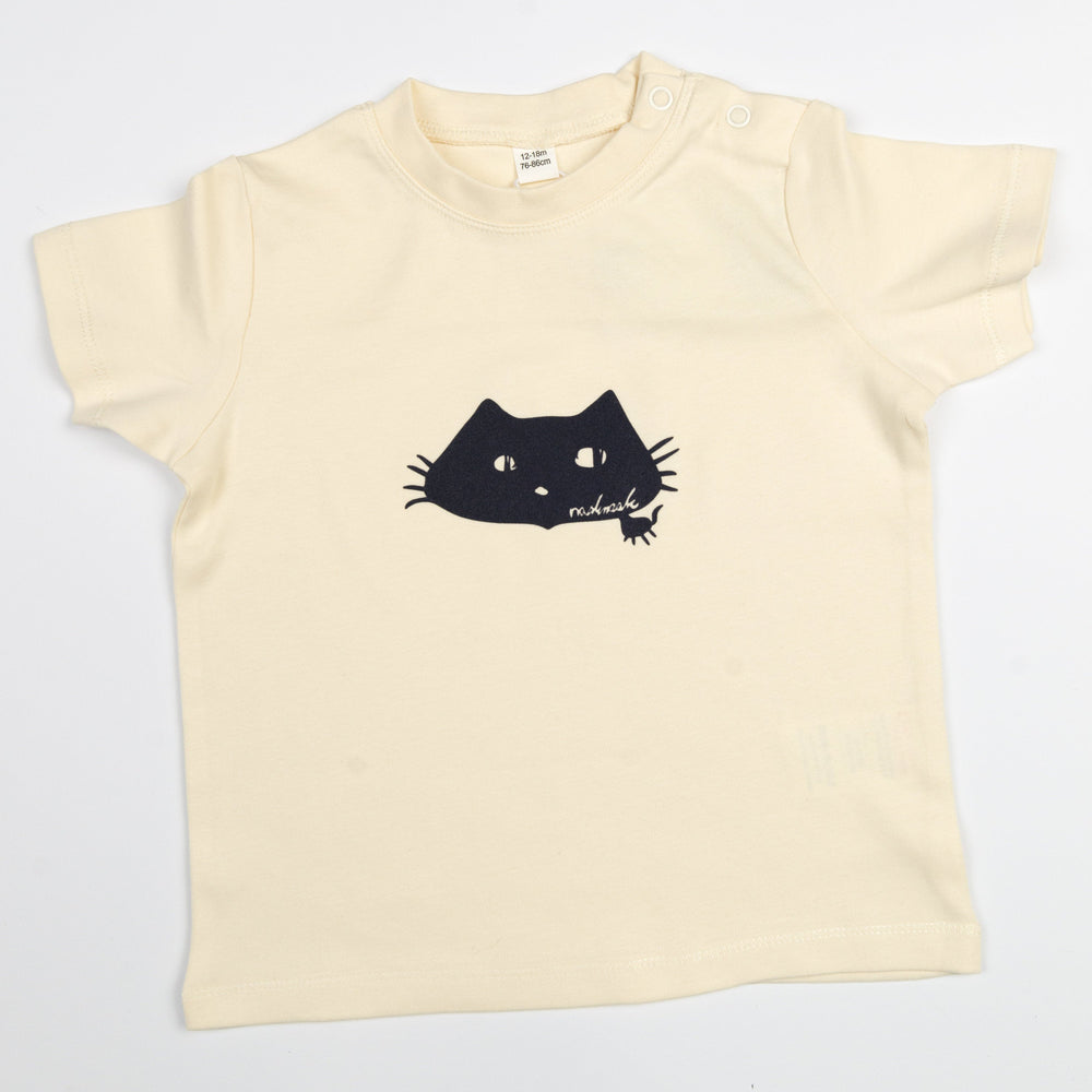 Baby Shirt aus Bio Baumwolle mit niedlichem Katzen Aufdruck