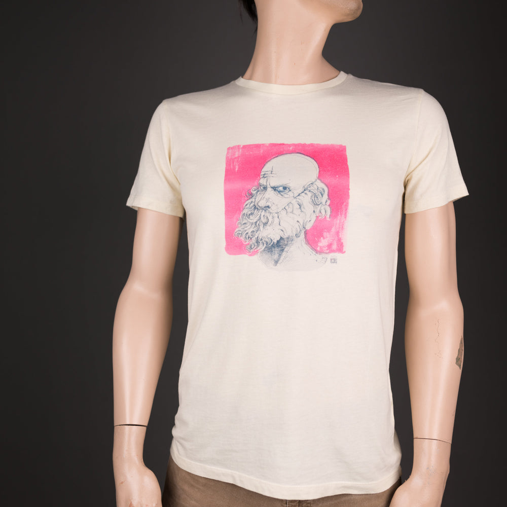 
                  
                    Kunst T-Shirt Bärtiger Mann Portrait  BIO Shirt für Männer - Bart Tshirt belichtetes Motiv, absolutes Unikat, naaknaak Art Collection #1
                  
                