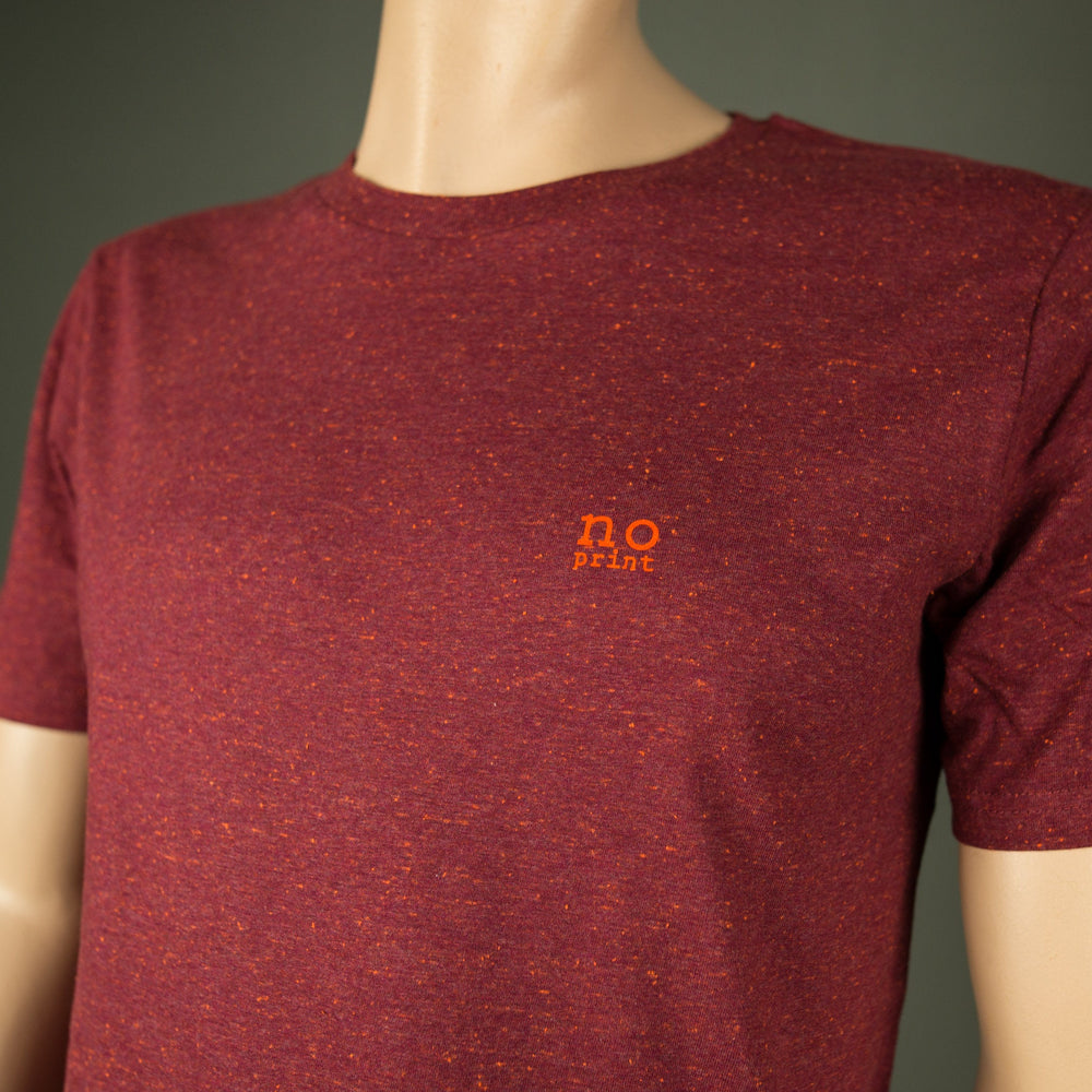 
                  
                    T-Shirt für Männer aus Biobaumwolle mit no print Brustlogo aus Flock grün petrol meliert
                  
                