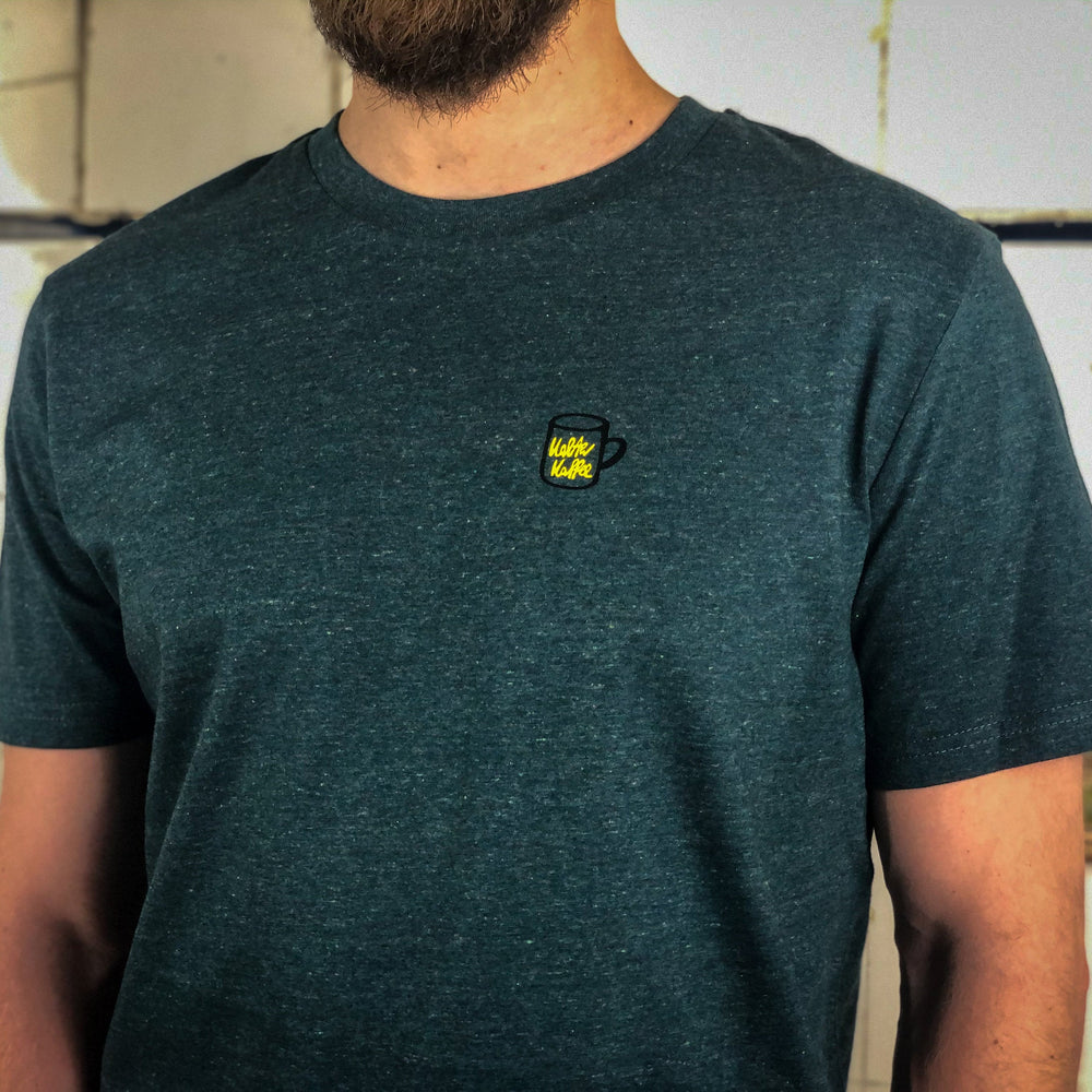 
                  
                    Männer T-Shirt Kalter Kaffee Bio Shirt petrol blau mit lustigem Druck Motiv aus Flock für kaffee liebhaber + weitere Farben
                  
                