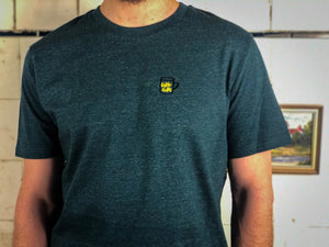 
            
                Load image into Gallery viewer, Männer T-Shirt Kalter Kaffee Bio Shirt petrol blau mit lustigem Druck Motiv aus Flock für kaffee liebhaber + weitere Farben
            
        