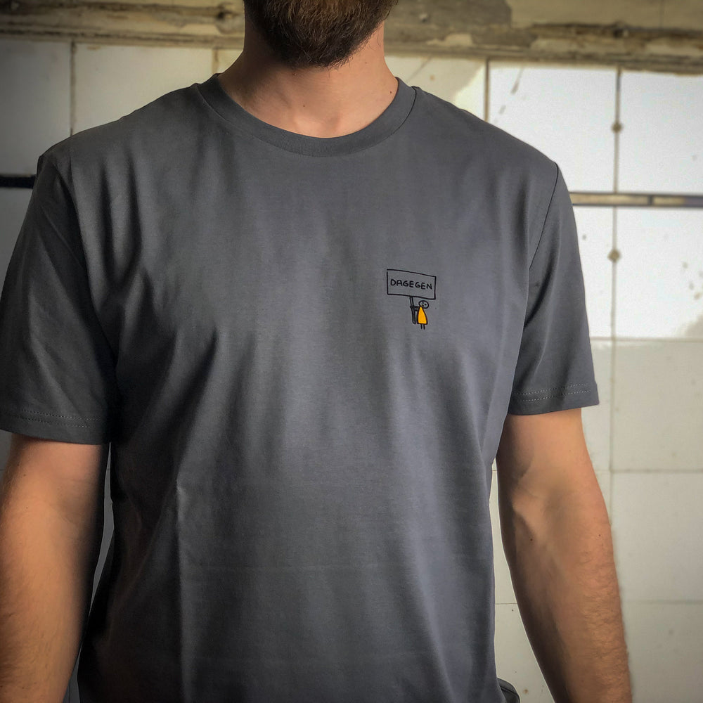 
                  
                    Männer T-Shirt Handy Dagegen Bio Shirt Demo dunkelgrau mit lustigem Druck Spruch Motiv aus Flock   + weitere Farben
                  
                