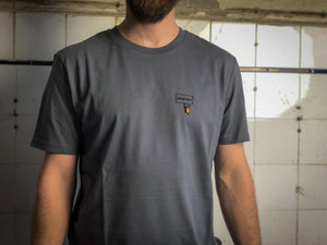 Männer T-Shirt Handy Dagegen Bio Shirt Demo dunkelgrau mit lustigem Druck Spruch Motiv aus Flock   + weitere Farben