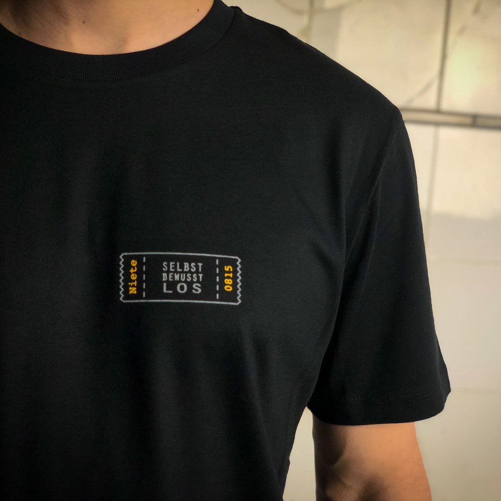 Selbstbewusstlos Männer T-Shirt Bio Shirt schwarz mit lustigem Druck Motiv aus Flock Humor Shirt + weitere Farben