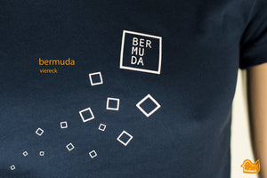 
            
                Laden Sie das Bild in den Galerie-Viewer, T-Shirt in dunkelblau für Männer mit flauschigen Motiv - Bermuda Viereck in weiss von naaknaak FAIR WEAR GOTS geometrisches Motiv
            
        